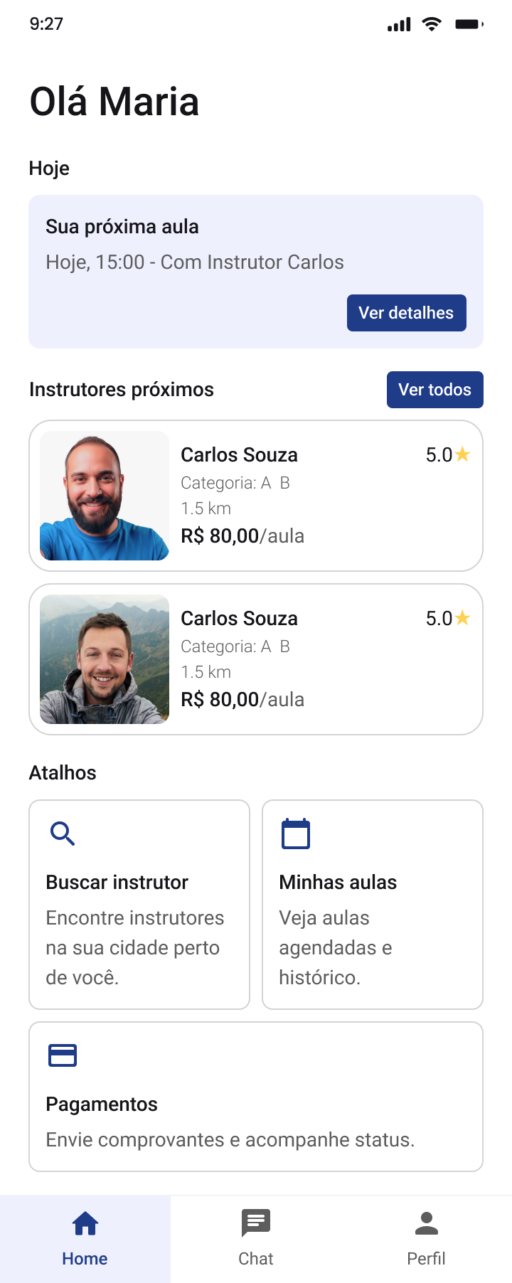 Tela do App
